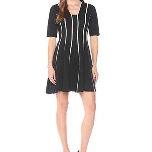 NWOT Julian Taylor Black & Taupe Fit & Flare dress